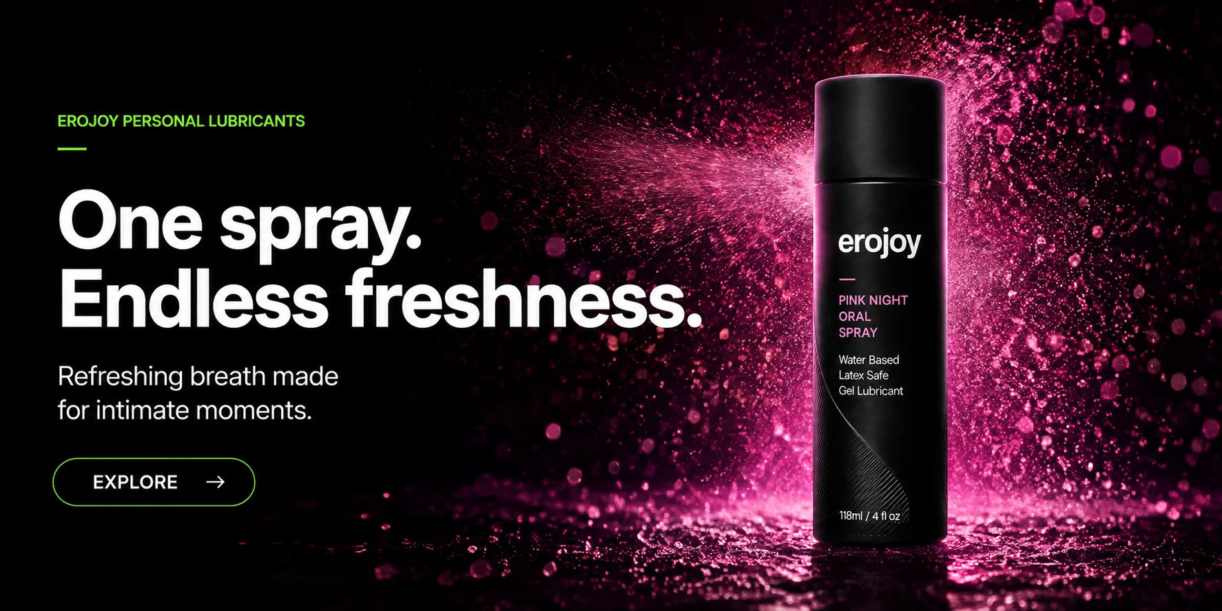 Pink Night Oral Spray — One spray. Endless freshness.